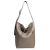 2025 new fashion simple bucket bag ins Korean version high quality soft leather shoulder handbag atmospheric tote bag