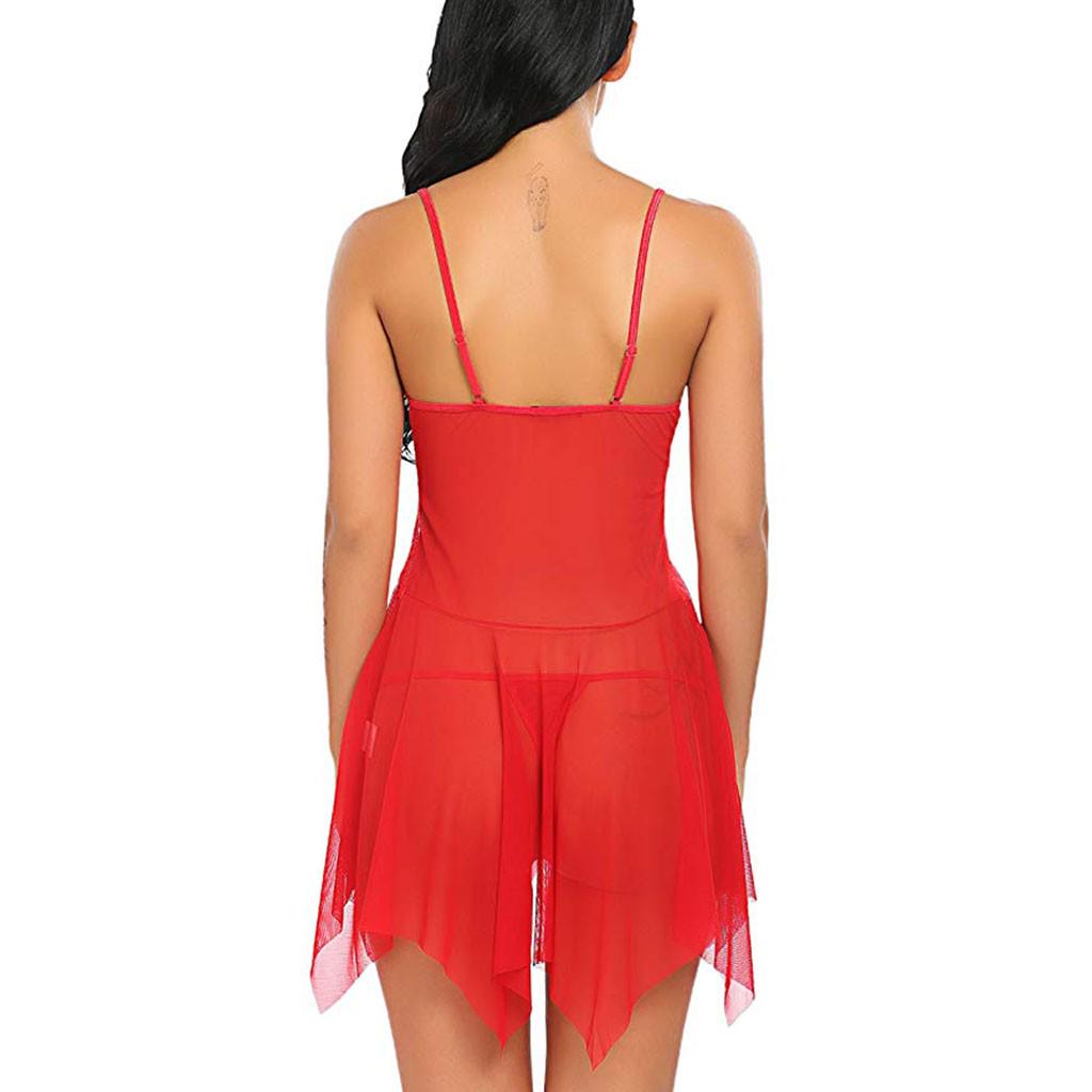 Kobiety Bielizna Kwiat Koronki Bielizna Babydoll V Neck Bielizna nocna Paski