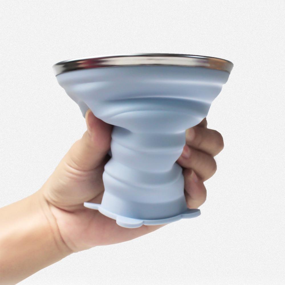 Folding Cup Cartoon Cup Camping Cup with Lids Food Grade Silicone Water Cup Lightweight Retractable Environmental Friendly