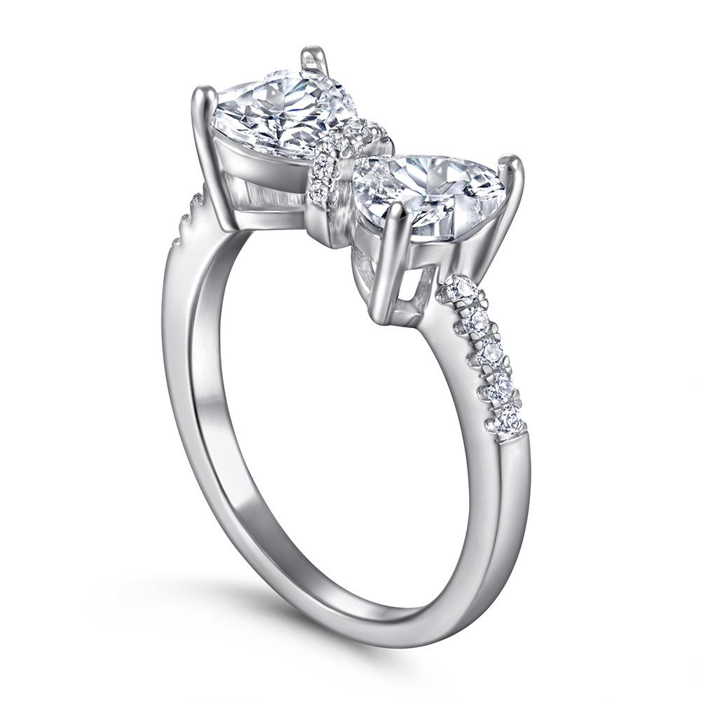 Lindon Klassisk 925 Sterling Sølv Zircon Ring Dame Smykker Bryllup Løfte Party Gift