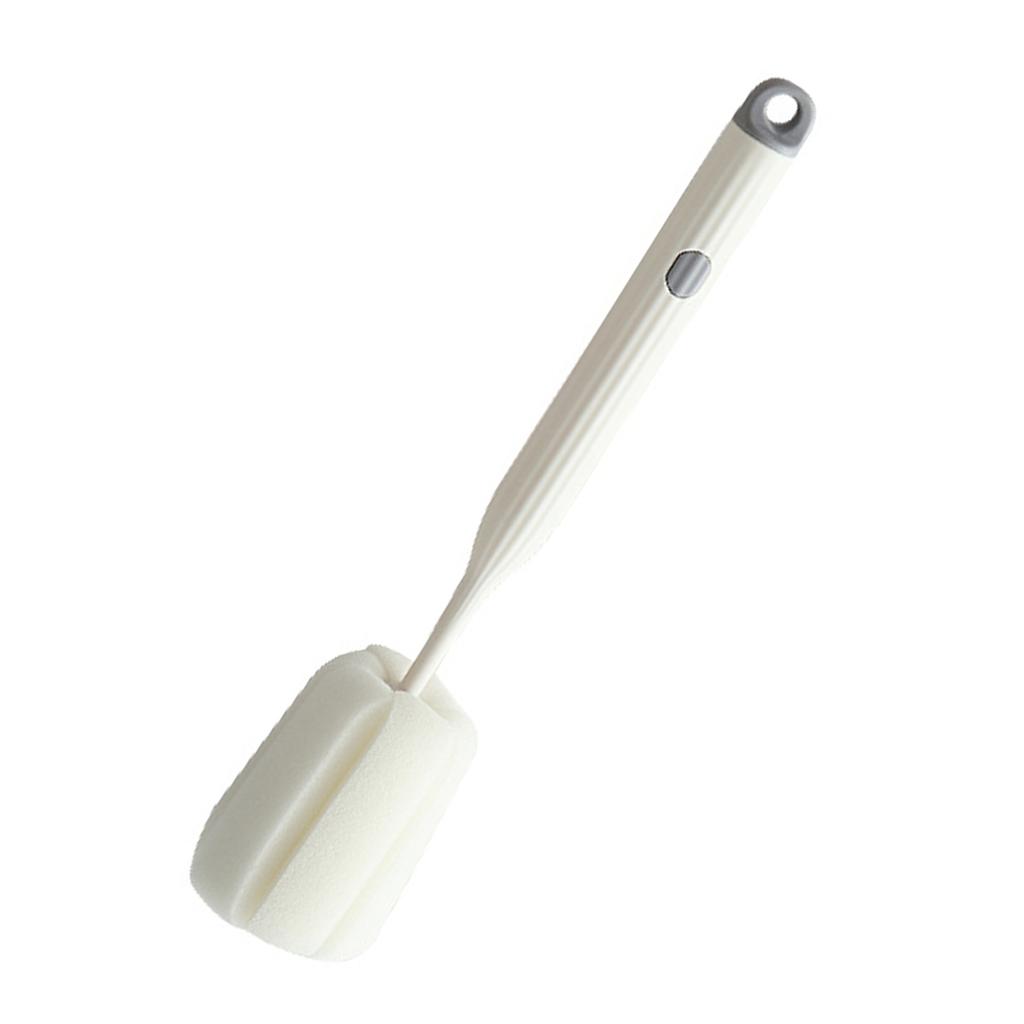 Sponge Bottle Dish Brush Cleaning Long Handle Scrubbing Soft Sponge Washing Cup Brush White