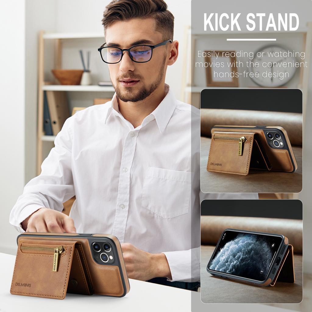 DG.MING M5 Series For iPhone 11 Pro Case Detachable Magnetic Leather Phone Cover with Card Slots