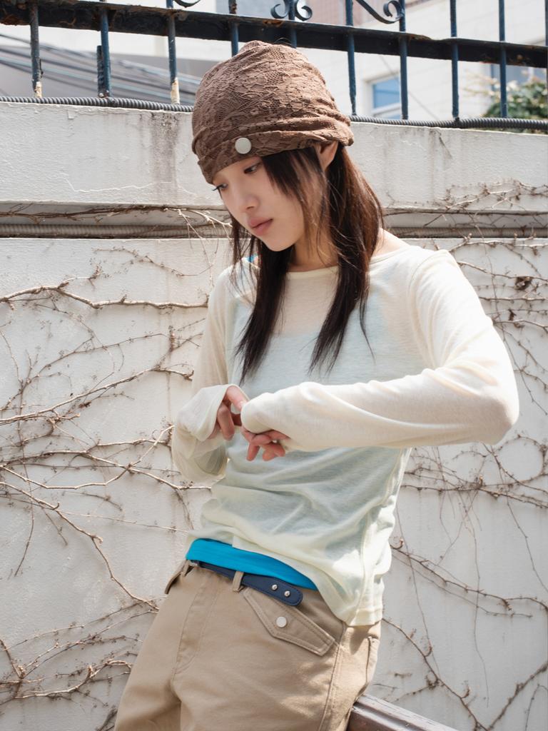 Onseuka Whipping Lace Hairband & Beanie (Chocolate)