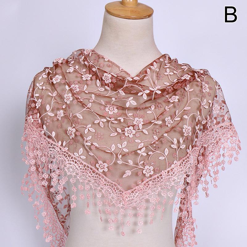 Women's Tassel Floral Lace Scarf Summer Clothing Accessories Fashion Scarves Shawl KTY