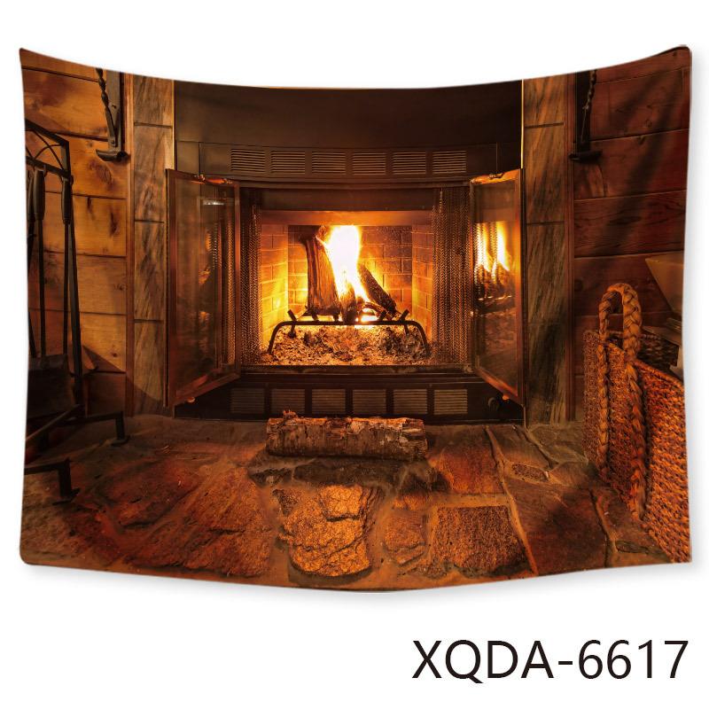 Weihnachts-Wandteppich, leuchtender Baum, Kamin-Hintergrund und Geschenk, Weihnachtsbaum-Sitzteppich, Hängetuch