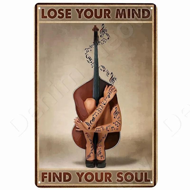 Vintage Rock Music Style Tin Painting for Bars Cafes Home Walls