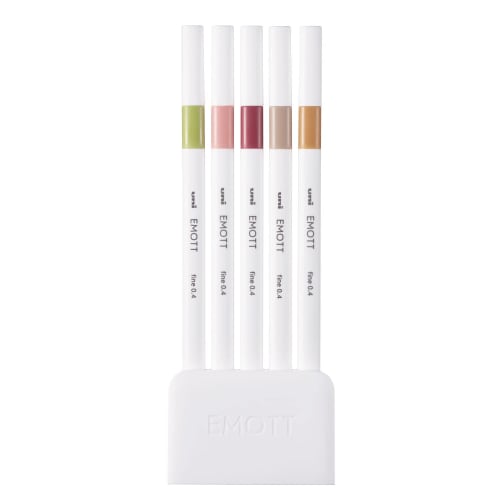 Mitsubishi Pencil Water-based Pen EMOTT 5 Colors No.10 Botanical Color PEMSY5C.NO10