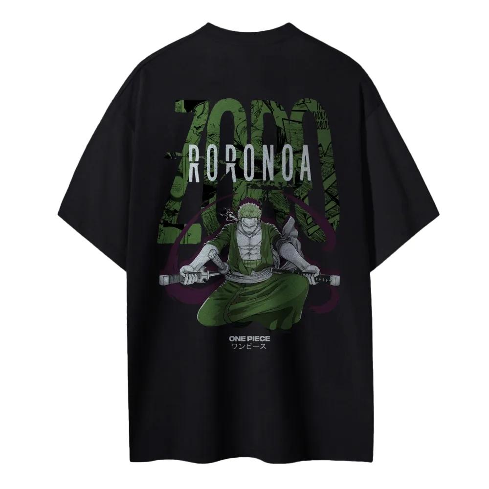 ONE PIECE Animation Derivatives Roronoa Zoro Printed Cotton Crew Neck Tshirt Mens Summer High Quality Casual 2025 Trending
