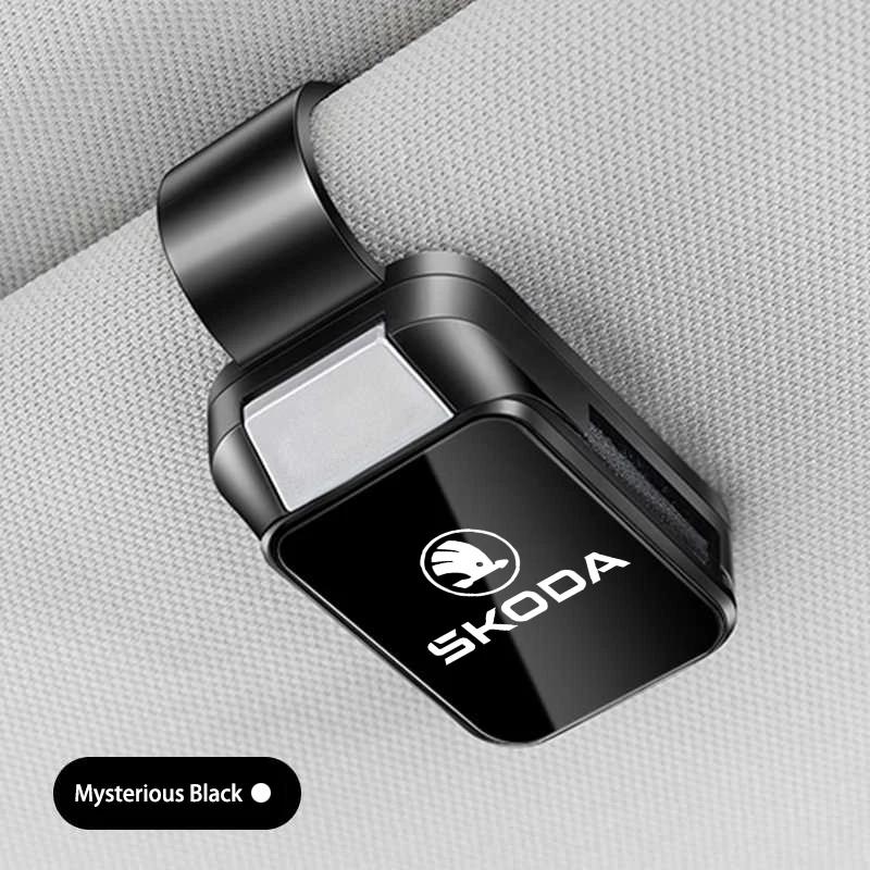 Car Sticker Car Interior Sun Visor Eyeglasses Holder Sunglasses Clip For Skoda Octavia Kodiaq Fabia Vrs Superb Karoq Yeti Rapid ukm344