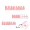 French White 3D Flower Medium-Long Square Wearable Nail Tips
