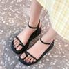 Fashion Women's Sandals Wedges Heel Roman Style Ladies Shoes Platform Black Casual Designer Sandal Comfort On Sale 2025 Trend Luxury Pvc
