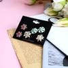 Christmas stud earrings combination, snowflake metal flower simple personalized holiday gift earrings set