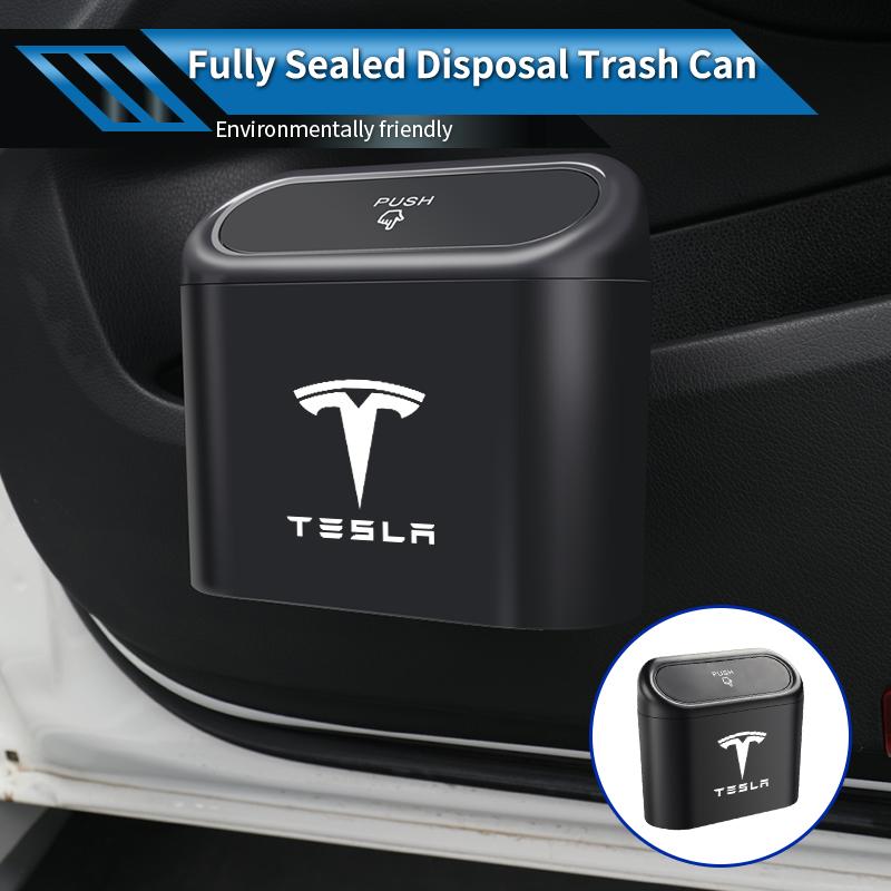 Car Valve Door Trash Can Waterproof Garbage Storage Bucket For Tesla Model 3 Model S Model X Model Y Roadster Bonina Coil