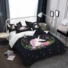Modern Minimalist Night Sky Unicorn Duvet Cover Set - Soft Polyester, Washable, All-Season Comforter with Vibrant Starry Design