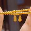 Gold-Plated Wealth Attracting Gourd Bracelet for Women - Handmade Chinese Style with Long-Lasting Color Retention