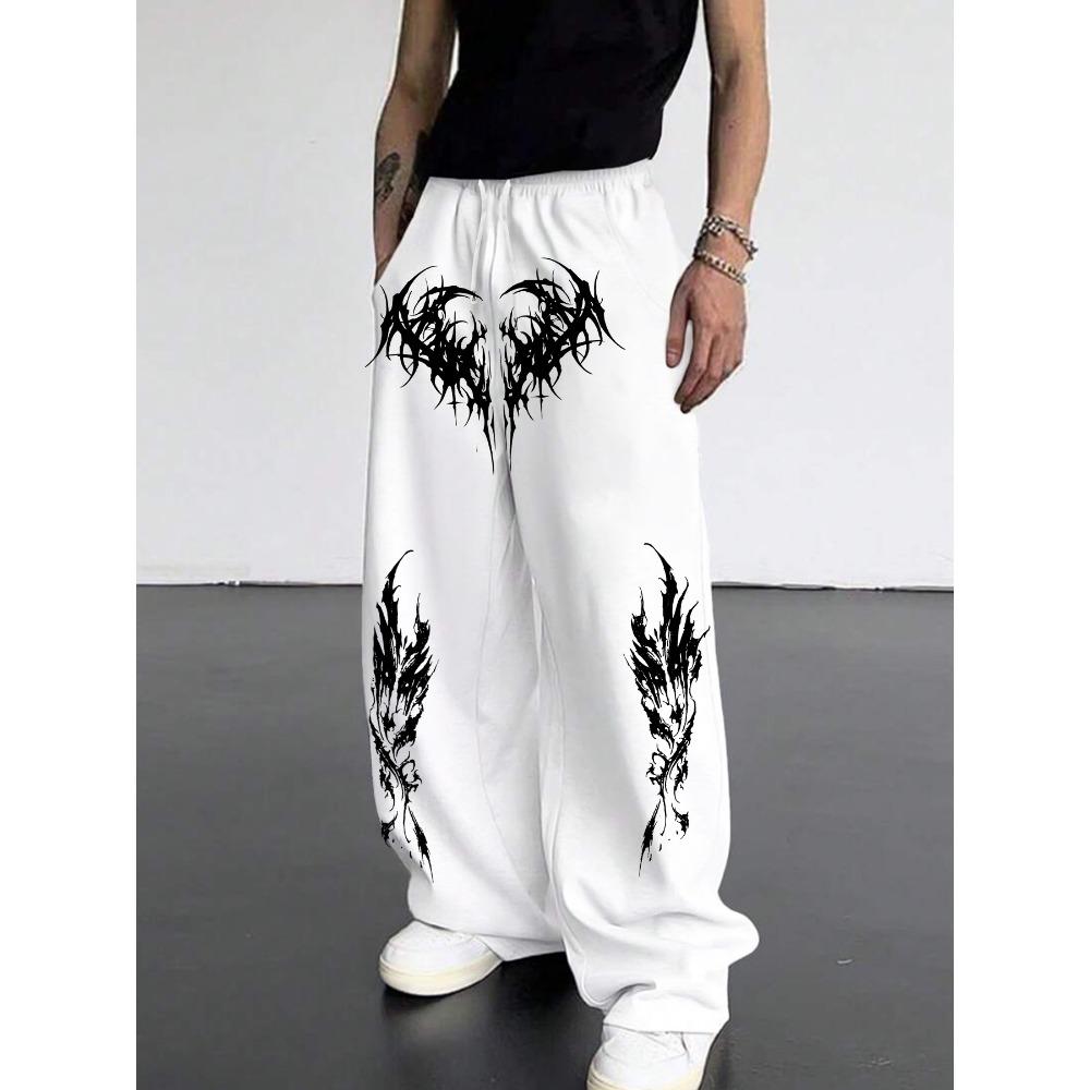 Fashion Cool Dark Striped Gothic Style Loose Straight Pants Outdoor Men's and Women's Sports Street Pants