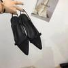 Fashion 2025 New Sandals Women Flat Baotou  Mesh Breathable Bow-knot Sandalias Fashion Summer Low Heels Pointed Shoes Female