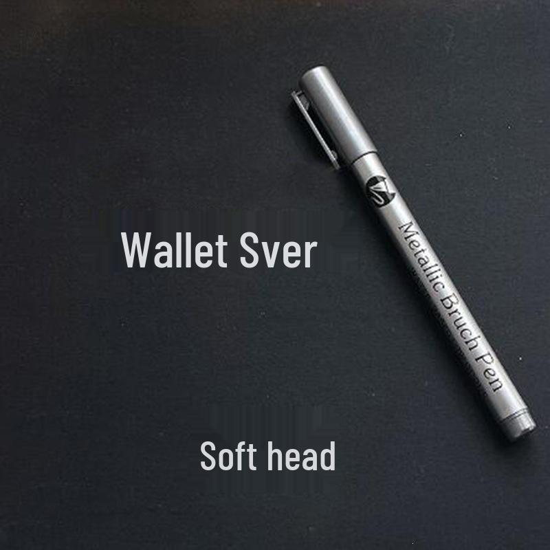 Dual-Tip Gold & Silver Paint Marker: Soft & Hard Tips, Waterproof, Colorfast for DIY & Invitations.