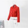 Red Short Coat Women Veste Fashion Suit Jacket Long Sleeve Turndown Slim Female Coats 2023 Autumn Winter Lady Commuter Tops Streetwear Jacket Overcoat