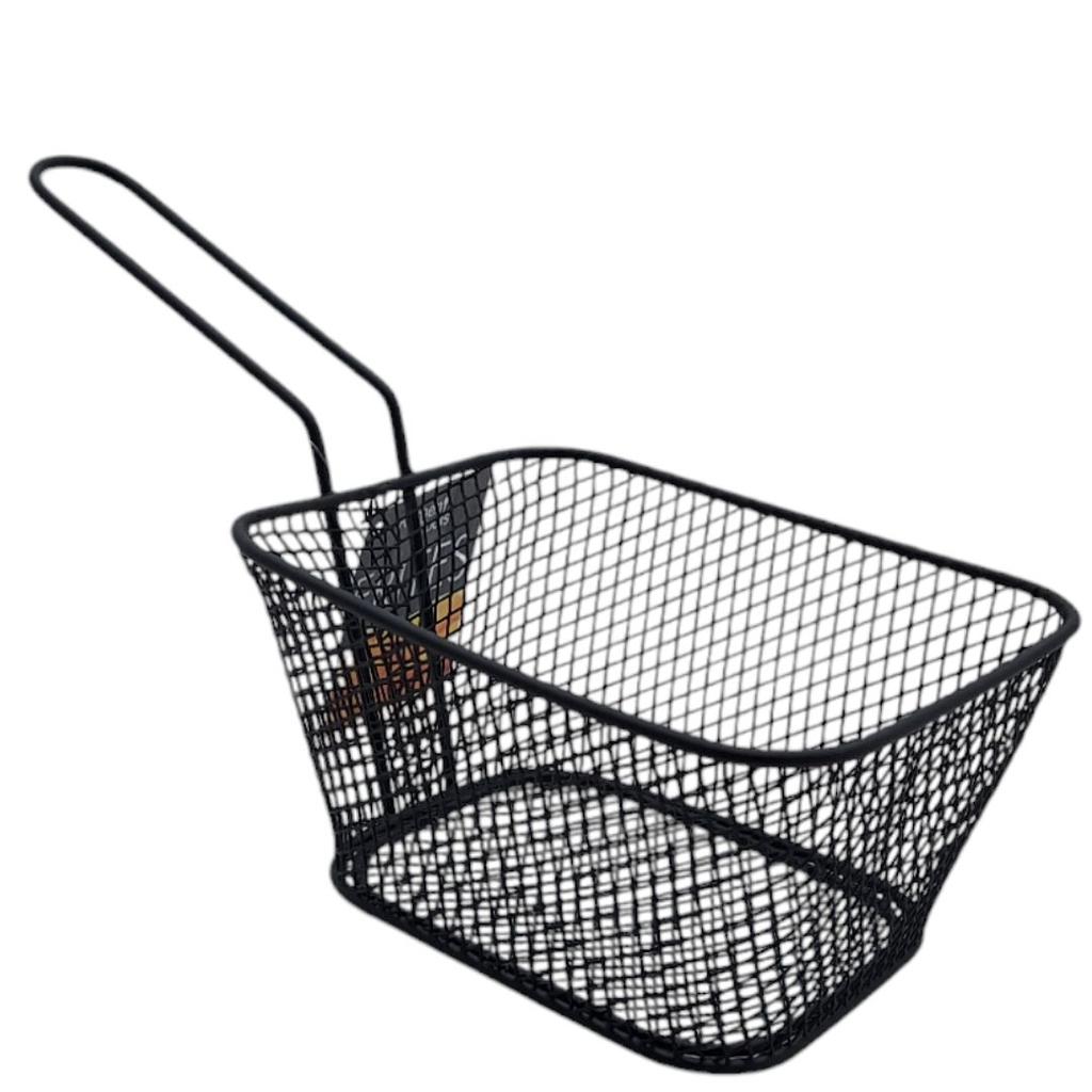 Serving Basket For Fries And Snacks Mini Steel Basket Black