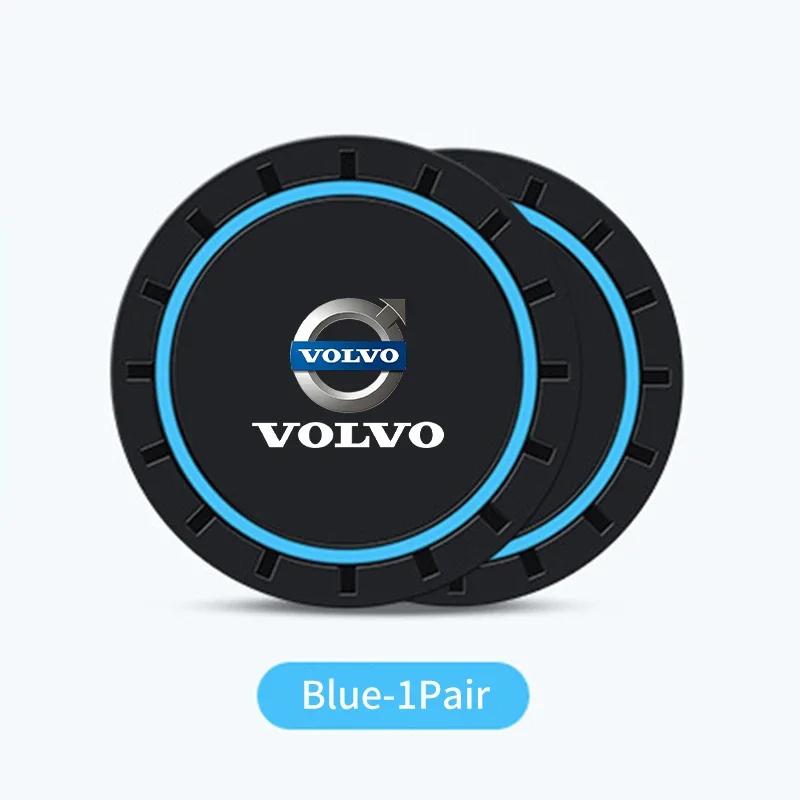 2Pcs Car Silicone Coaster Anti-Slip Water Cup Drink Mat For Volvo XC60 XC90 S60 V40 V50 V60 XC40 V70 V90 S90 S80 C30 S40 XV40