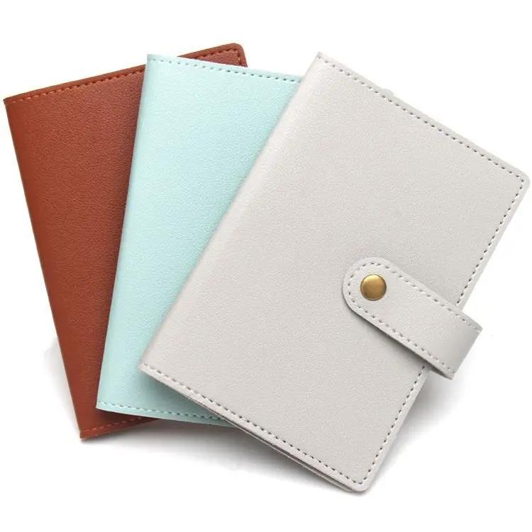 Holiday Travel Accessories Fashion Copper Button Passport Holder Luggage Tag Extra Thick Leather Passport Cover Luggage Tags