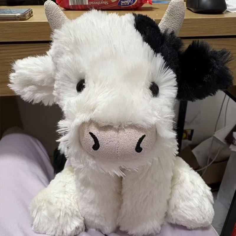 Animation Cow Plush Toys Fluffy Very Plush Cuddly Anime Plushie Stuffed Accompany Sleeping Doll Room Decoration Birthday Gifts