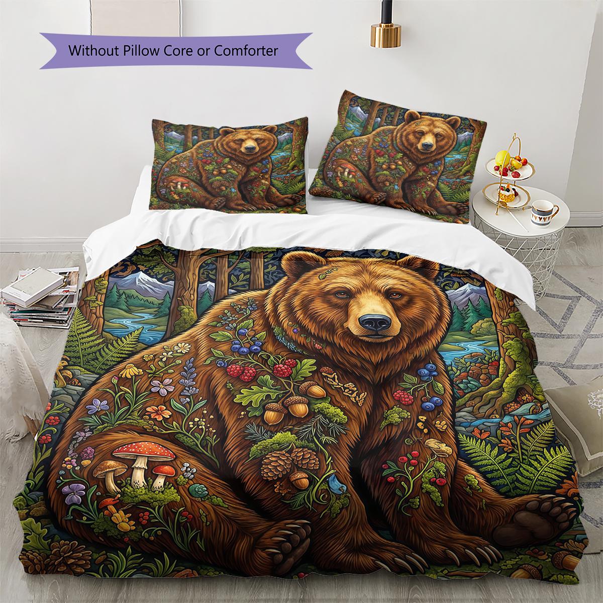 

Floral Art Animals Pattern Bedding,Quilt Set Quilt Cover Pillowcase Home Birthday Gift (1 * duvet cover + 2 * pillowcase, without core) 135x200cm