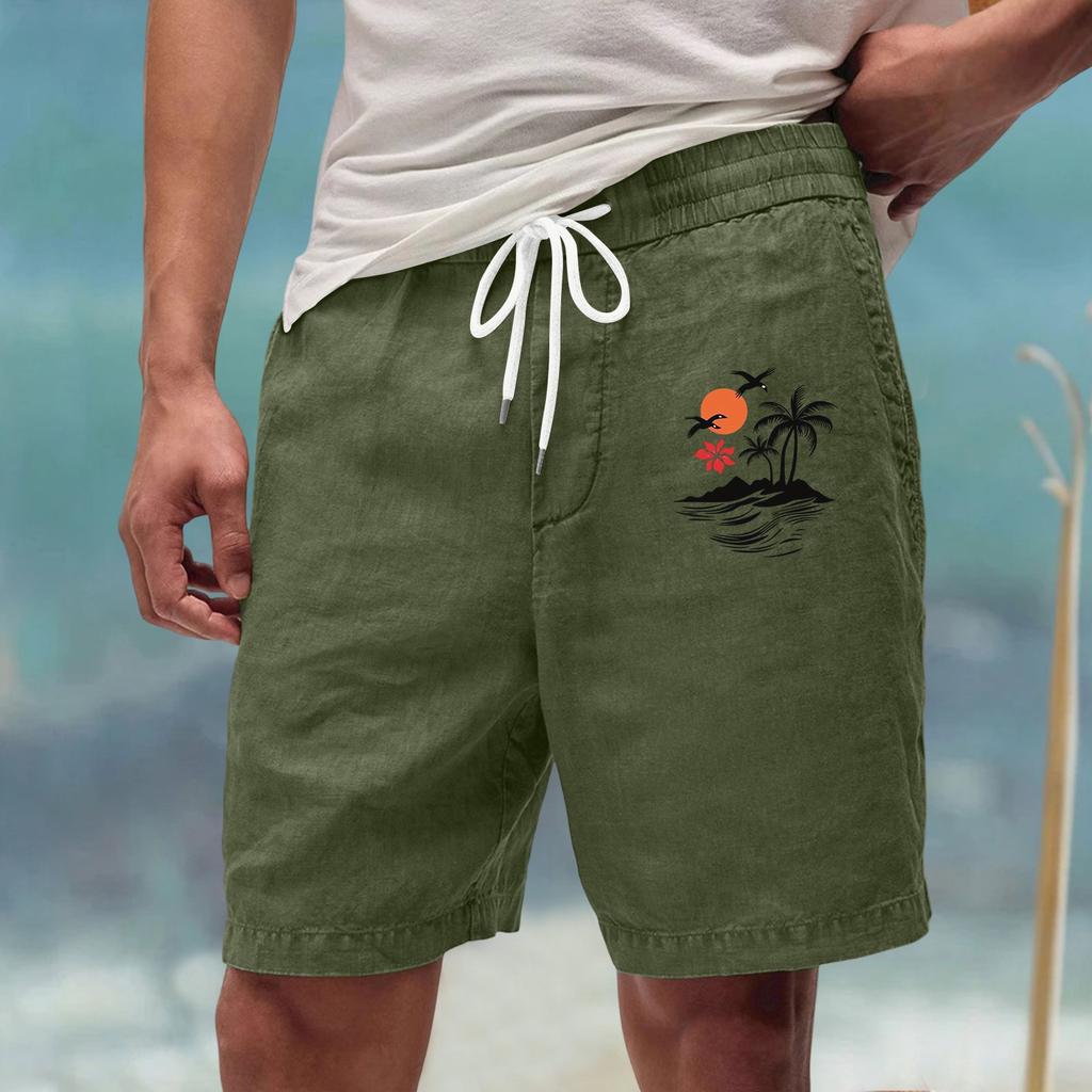 Pánské letní velké ležérní volné sportovní kalhoty plážové šortky