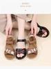 Top layer cowhide mother sandals summer new soft soled non slip women's shoes flat bottomed comfortable versatile leather shoes