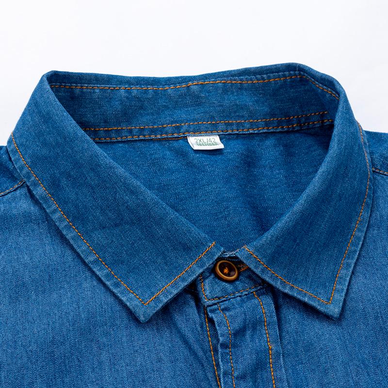 Lässiges Denim-Kurzarmhemd für Herren