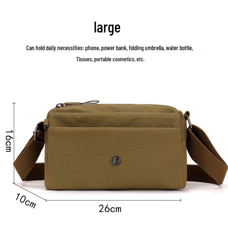 2025 New Women's Lightweight Multi-Layer Crossbody Canvas Bag - Korean Casual Shoulder/Small Bag