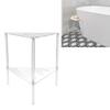 Acrylic Corner Shower Caddy 2 Tier Floor Standing Hollowed Corner Shelf Organizer for Bathroom Bedroom Kitchen