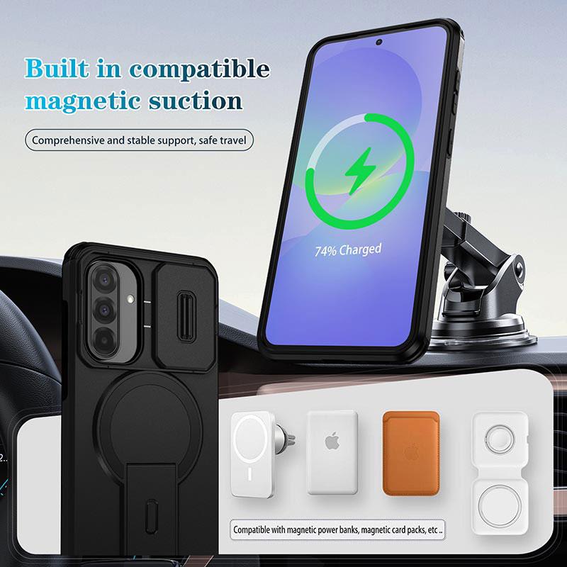 For Samsung Galaxy A16 A17 A26 A36 A56 5G Phone Case, Integrated Bracket Rotating Protective Cover Push Window Camera Protection