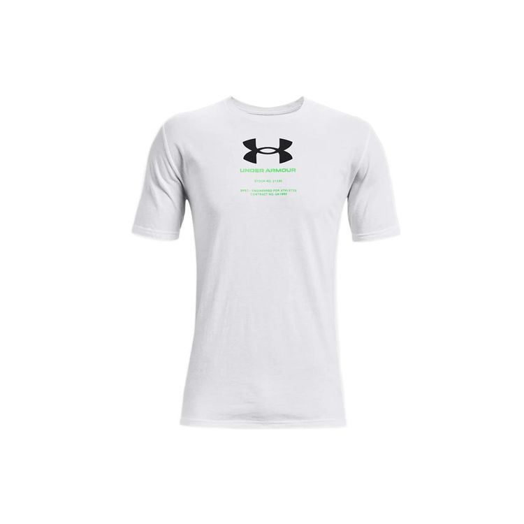 

Under Armour Logo Print Crew Neck T-Shirt Men Tops White 1366443-100 XXL