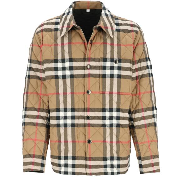 

Burberry Check Long Sleeve Padded Jacket Men s Khaki XXL