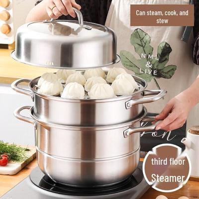 Adneny ZHUOER Health Series 3-Layer Stainless Steel Steamer