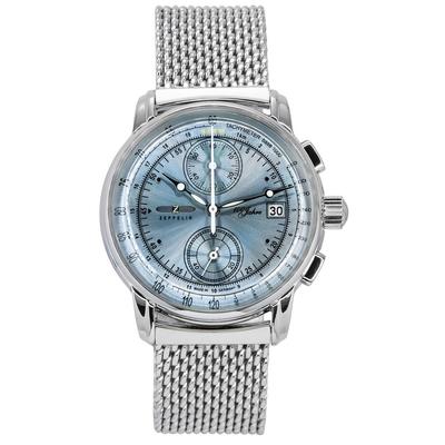 Montre pour homme 100 Jahre Ed 1 chronographe cadran bleu glace quartz 8670M4