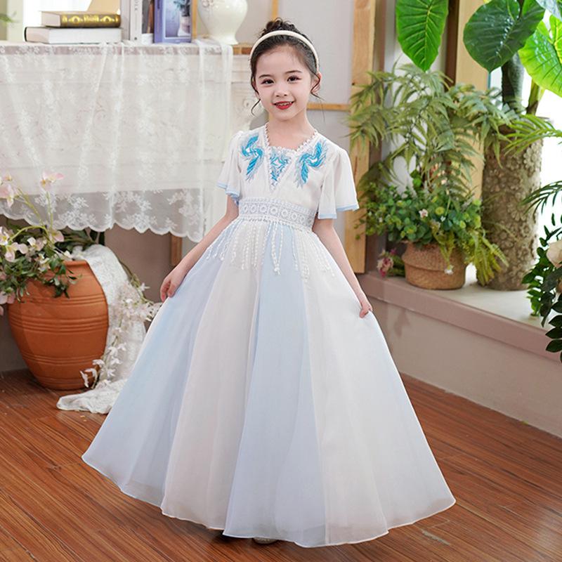 Mother-Daughter Tang Suit Skirt: 2026 Spring Chinese Style Princess Hanfu for Girls 140cm