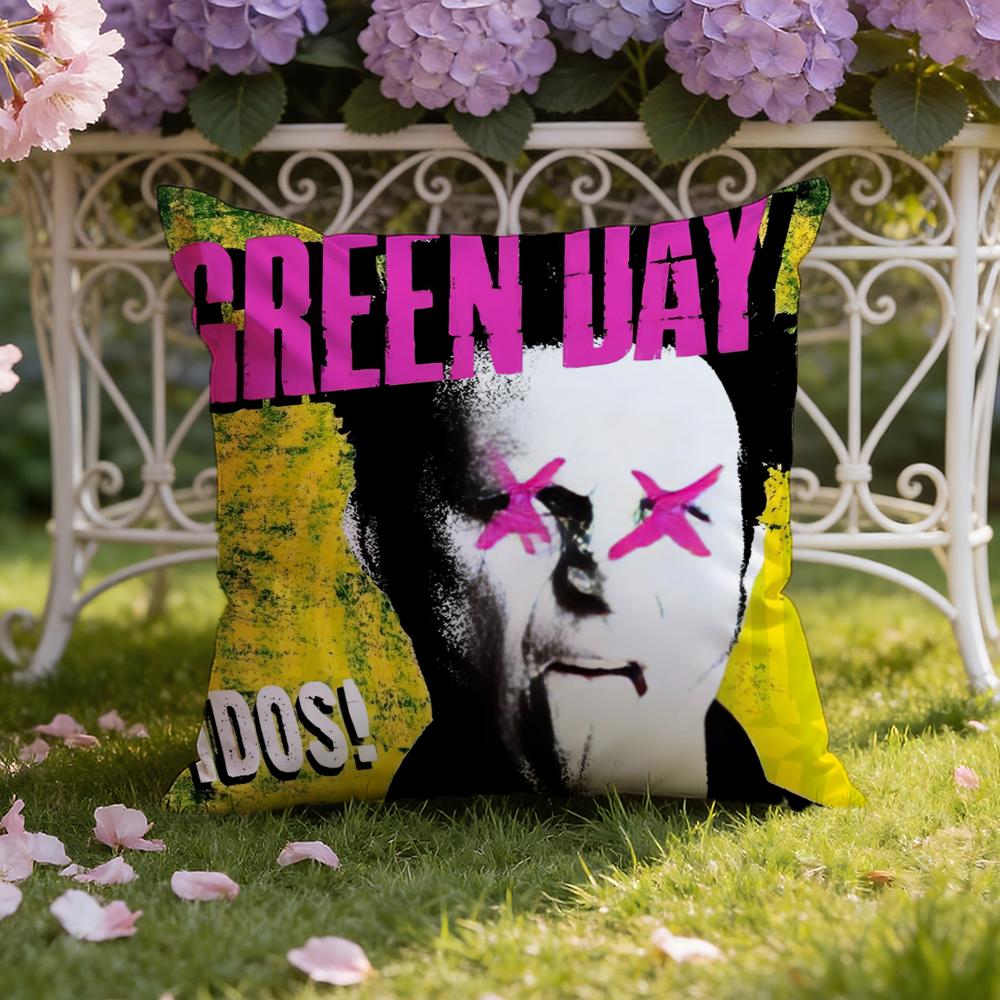 D-Green Day Band Cushion Cover Home & Car Dual-Scene Pillow Cover: Reversible for Premium Comfort