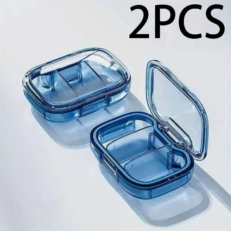 3-Compartment Portable Mini Pill Box - Sealed, High-Quality Daily Pill Organizer for Morning/Noon/Evening, Travel-Friendly