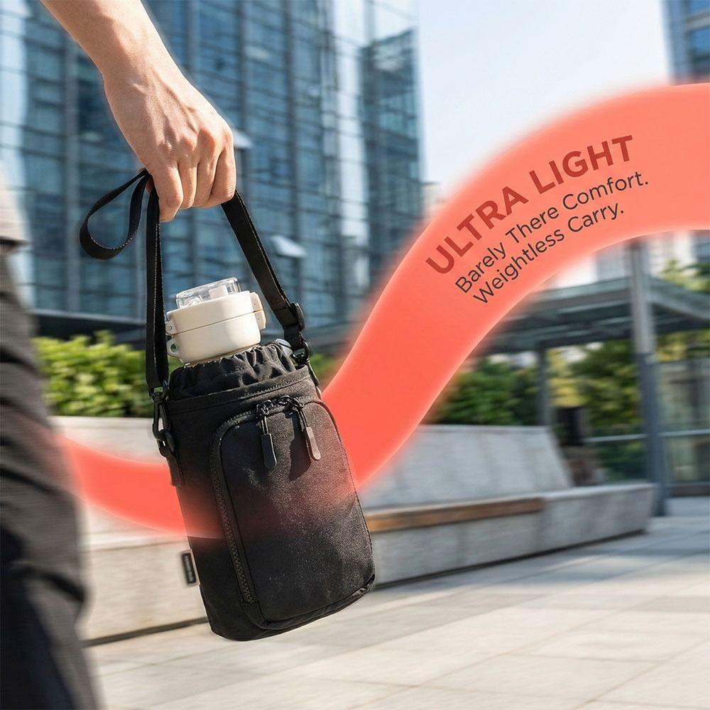 Adjustable Shoulder Strap Sports Water Bottle Bag Protective Cover Water Bottle Carrier  Travel Use