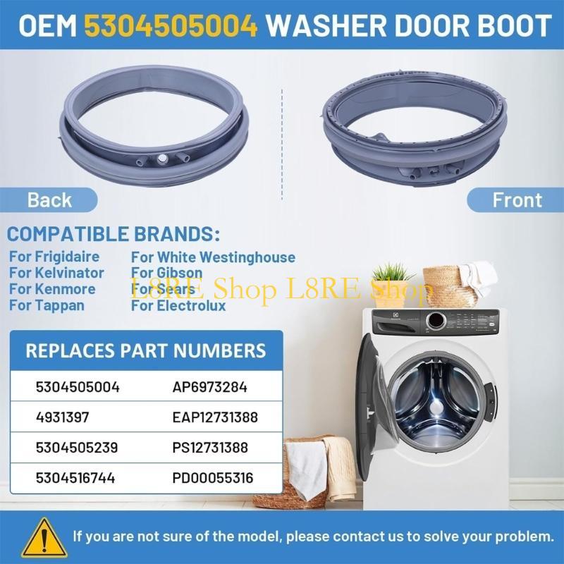 L8RE Door Seal Gasket Washing Machine Gasket Rubber Texture Suitable for Front Load Washer Ensuring Leakproof Performances