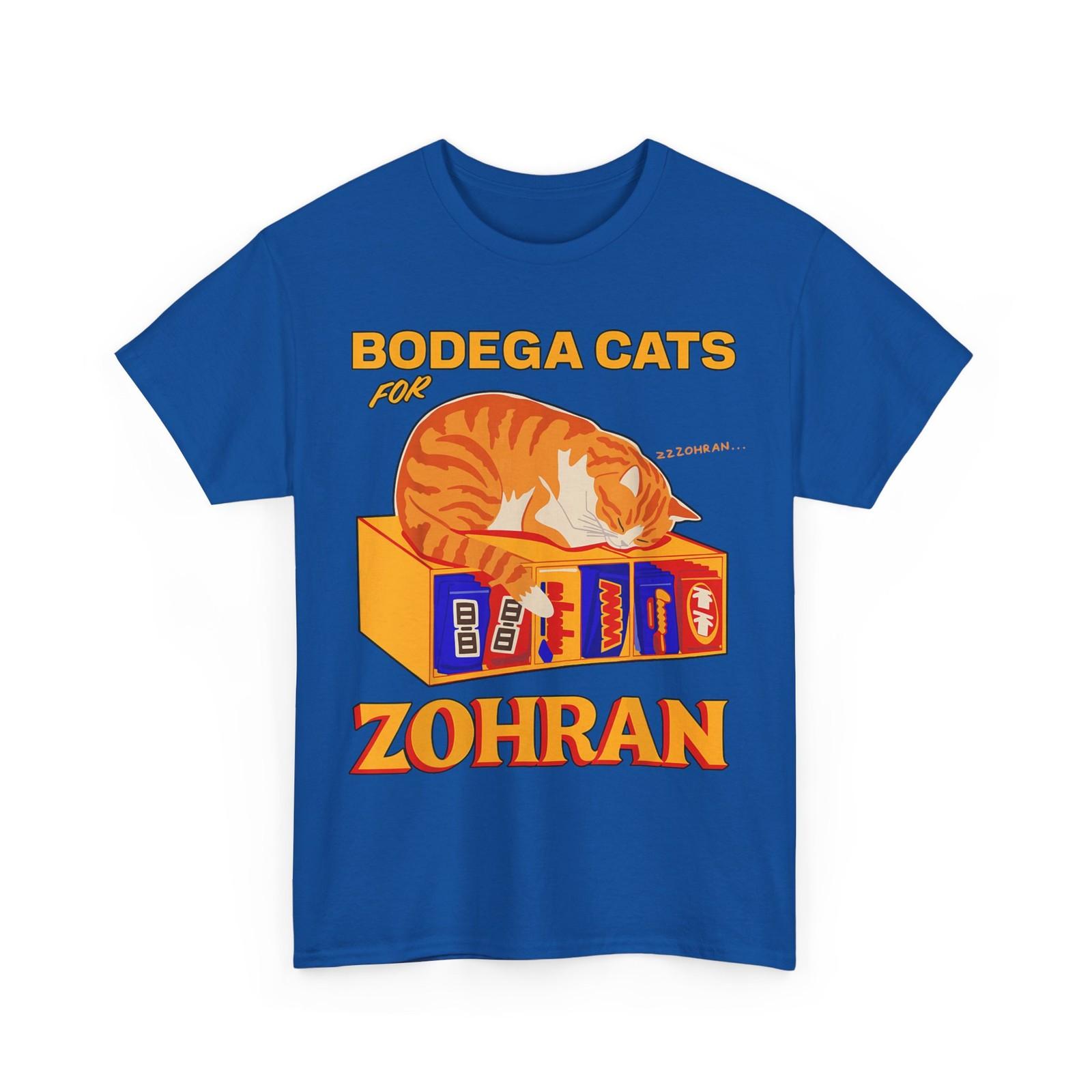 Bodega Cats for Zohran Mamdani Funny Democrat T-Shirt L