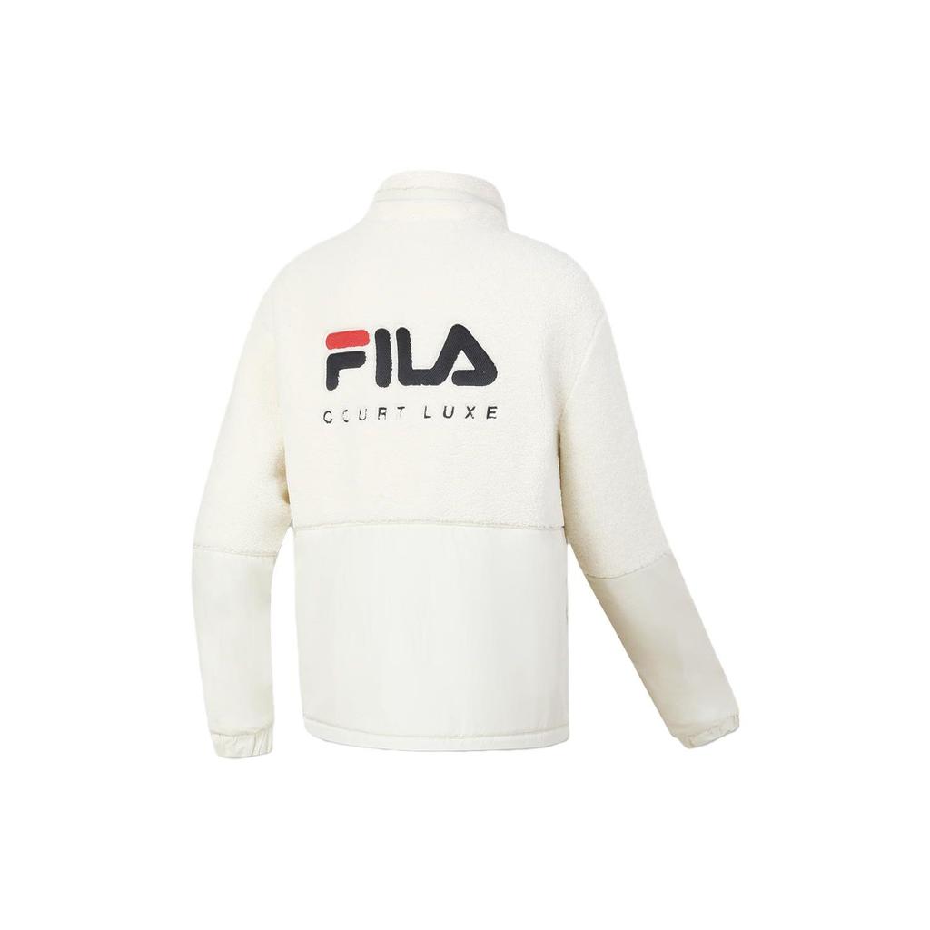FILA Logo Print Tennis Fleece Jacket Men Jackets Asparagus-White A11M343502F-IV