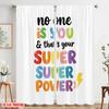 2pcs 2D Flat Printing Drapes No One Is You Superpower Polyester Fabric Without Electricity 0 Perfect for Holiday Parties Home