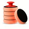 6pcs Car Waxing and Polishing Sponge Set with Pads and Handle - Manual Car Care Wax Applicator Kit for Cleaning and Maintenance