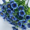 Yousheng 7 Stems Artificial Violets Flowers Faux Silk Violets Bouquet UV Resistant Outdoor Fake Bloom for Vase Home Garden Wedding Decor