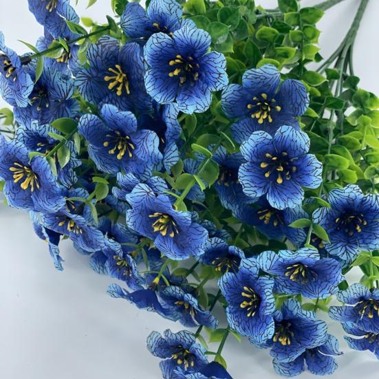 Yousheng 7 Stems Artificial Violets Flowers Faux Silk Violets Bouquet UV Resistant Outdoor Fake Bloom for Vase Home Garden Wedding Decor