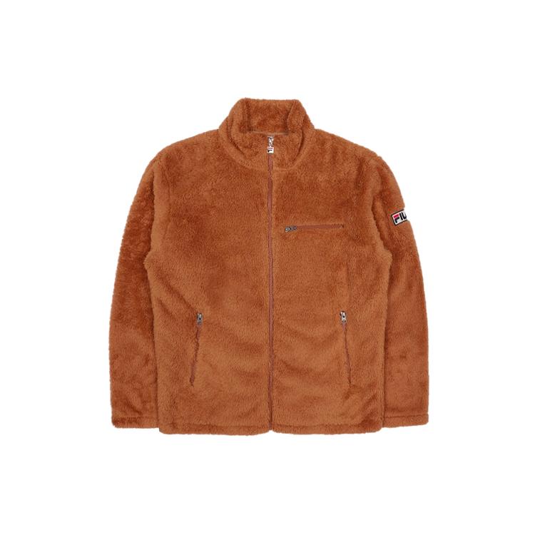 FILA Velvet Jackets Unisex Brown Stand Collar Moderate FS2PLC4101X-CAL L